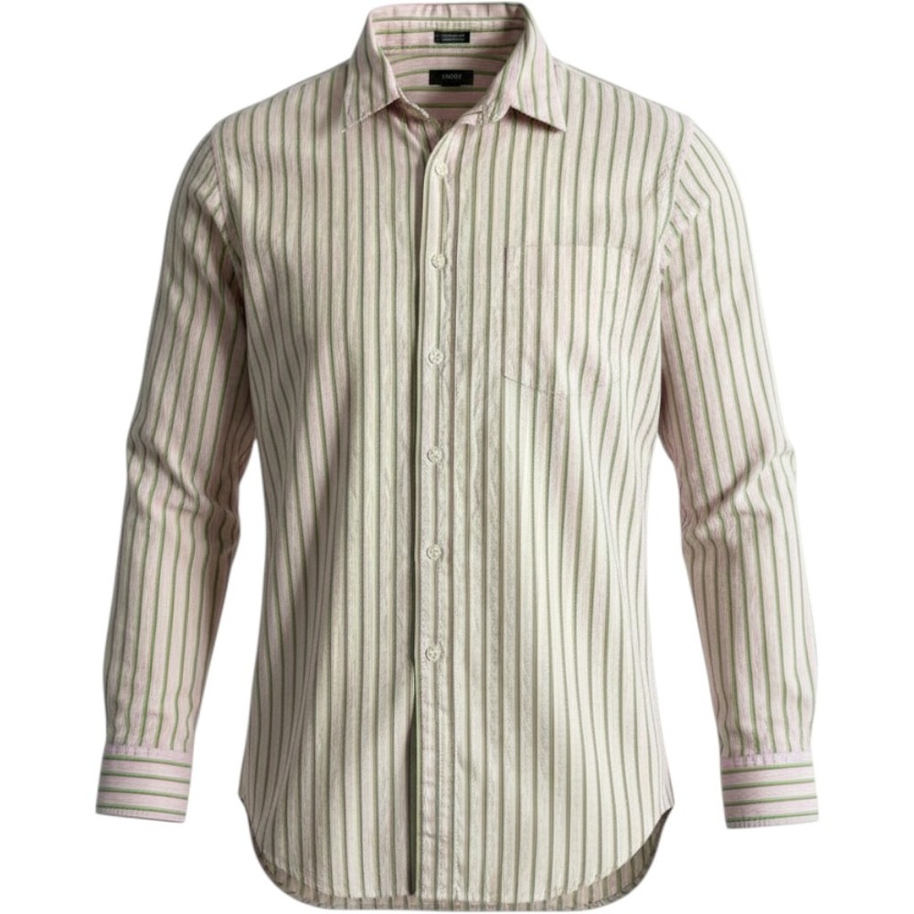 J.Crew Mens 100s 2-Ply Cotton Striped Button Down Shirt Pink Green 67516 Large